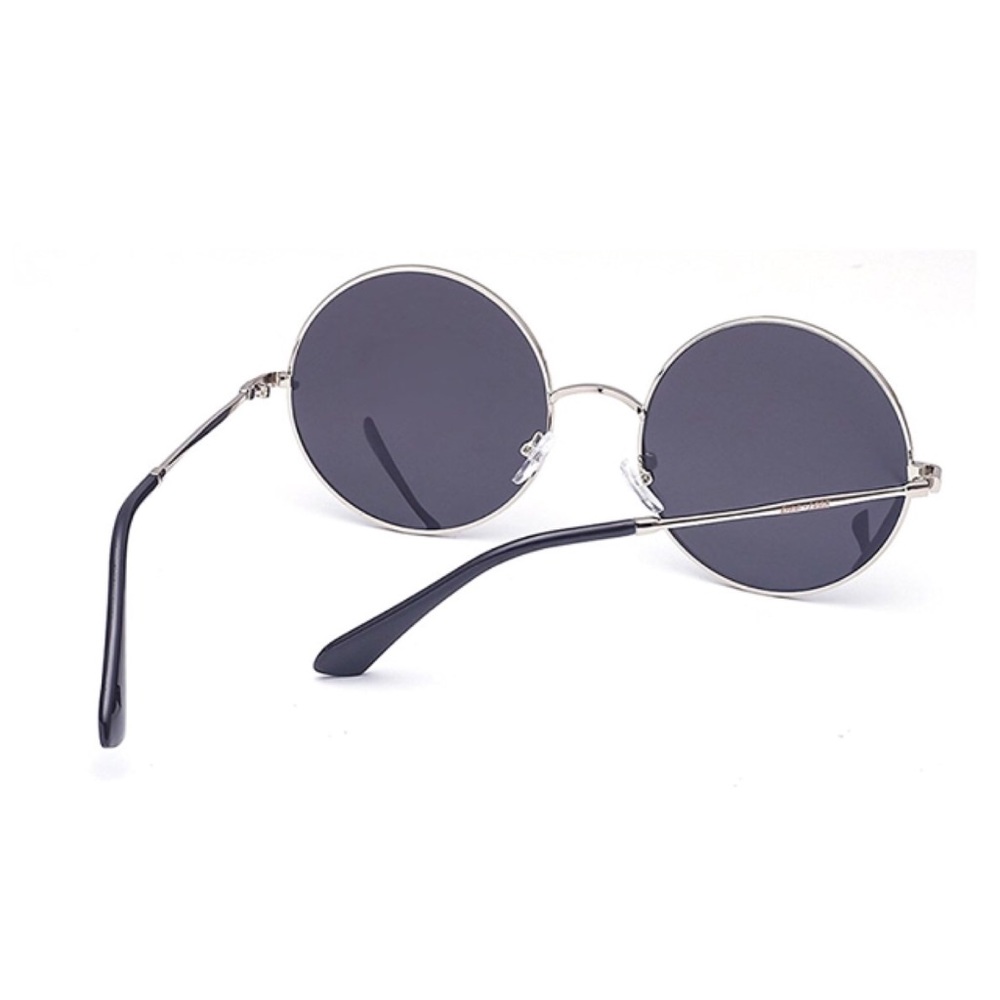 Round Mirrored Oversized Metal Frame Sunglasses - Picture 4 of 4